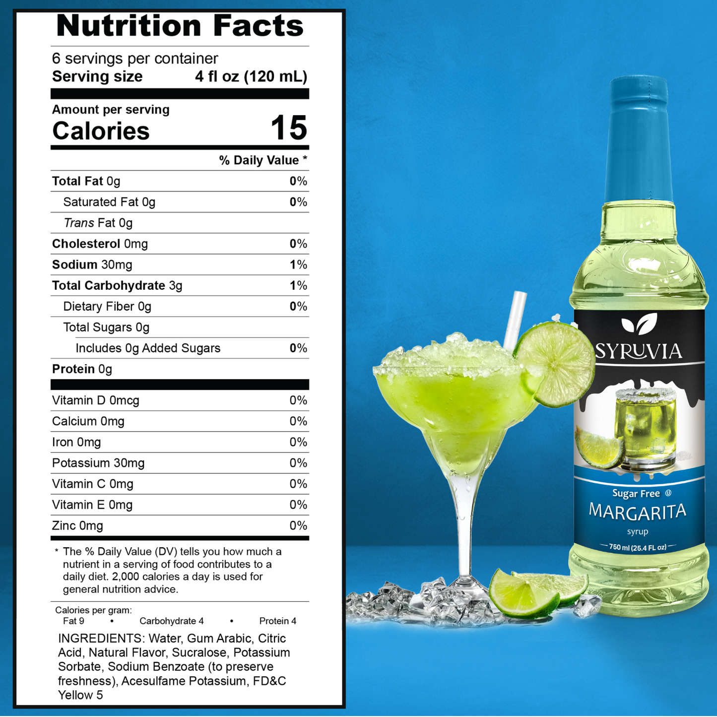 Syruvia Sugar-Free Margarita Syrup Nutrition Facts