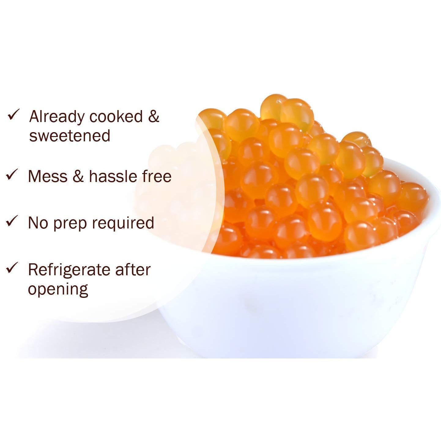 peach boba balls