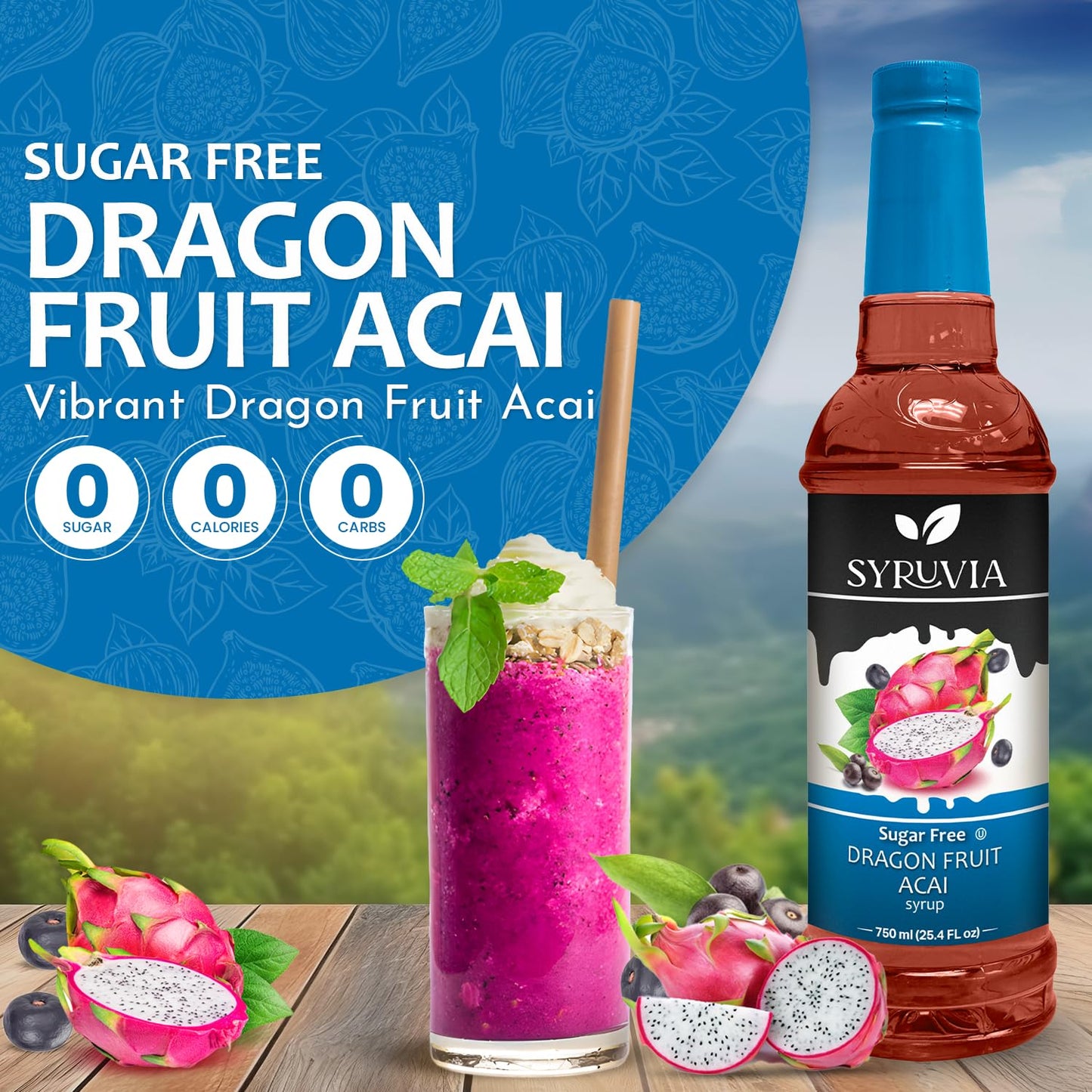 Sugar-Free Dragon Fruit Acai Syrup