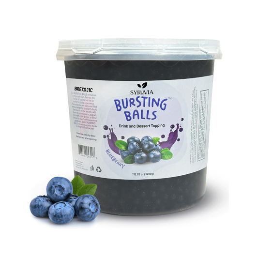 7 LB Blueberry Flavored Boba Balls for a Bursting and Popping Boba Experience ( 1 case 4x 7lb)